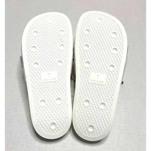 Adidas Pouchylette Slides Shoes White Black Womens Size 8 Rubber Jimmy Jazz New - Picture 8 of 11